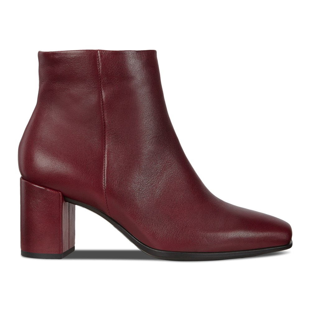 ECCO Womens Boots Burgundy - Shape 60 Squared Zippered - FEB-145239